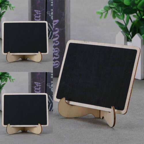 Mini Wooden Blackboard Memo Sign Message Chalk Board Kitchen Office Rectangular Slate Board Cards label Signs Price Digit Table