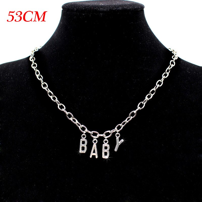 Kobiety płacz dziecko naszyjnik zestaw Streetwear choker biżuteria gotycki naszyjnik listowy kołnierz Gato górnik Femme naszyjnik prezent: kochanie