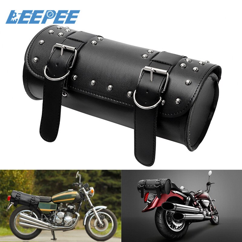 Motorcykel taske moto rygsæk sadeltaske pu læder motor bagage opbevaring pose tank taske motorcykel tilbehør