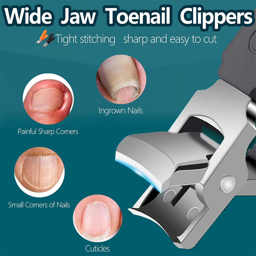 stainless steel nail clipper - heavy-duty, curved, concave blade, suitable for large openings of thick nails