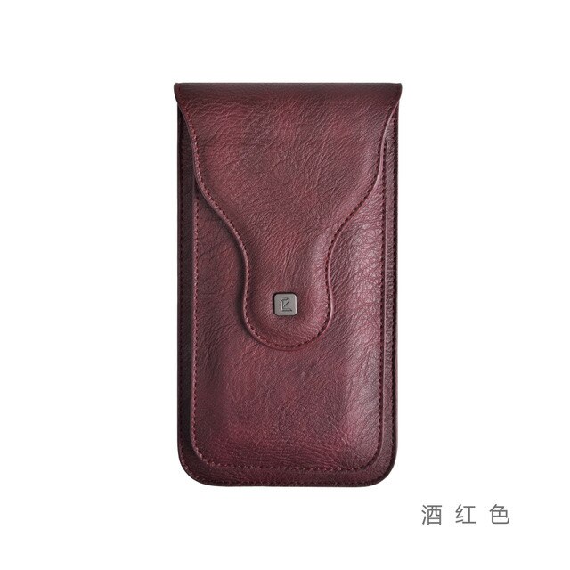 Universal- Leder Halfter Gürtel fallen praktisch Tasche Für iPhone 12 fallen Dual Tasche Männer Taille Tasche Geldbörse Für Alle sterben meisten praktisch Modelle: wein rot