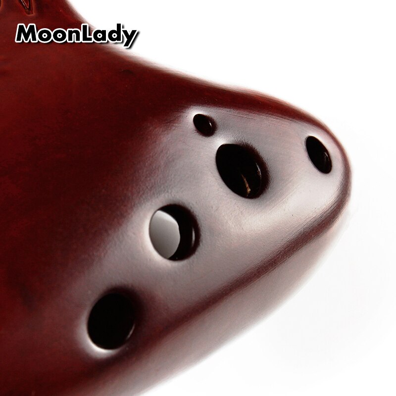 Alto C Strawfired Ocarina Classic Brandende Glazuur Muziek Instrument Ocarina 12 Gaten Keramische Ocarina Houtblazers Instrument