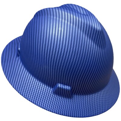 DARLINGWELL Full Brim Hard Hat Lightweight HDPE Safety Helmet Carbon Fiber Color Work Cap Construction Railway Metallurgy Mine: Matt blue