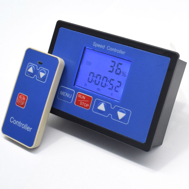 Lcd smart digital skjerm 0 ~ 100%  turteller justerbar 30a pwm dc motorhastighetsregulator timing fjernkontroll 12v 24v 36v 48v