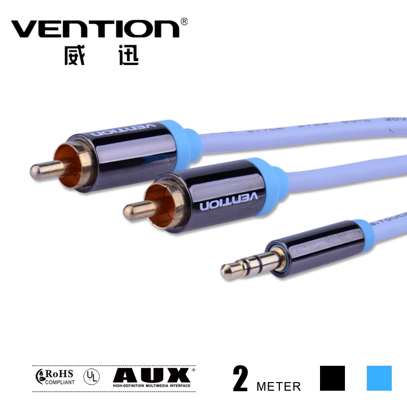 Vention RCA Cable 2rca to 3.5 audio cable rca 3.5mm Jack male to male rca aux cable for amplifier Phone Edifer Home Theater DVD