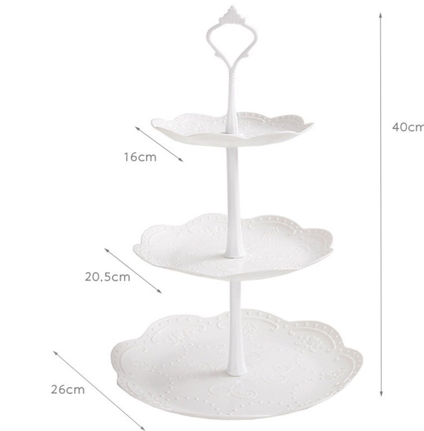 3 Tier Cake Stand Dessert Cup Cake Beugel Bruiloft Platen Party Servies Tool Verjaardag Wedding Party Dessert Platen: Round