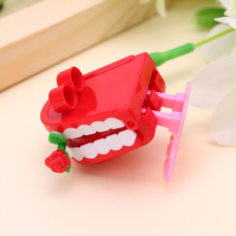Clockwork Jumping Denture Rose Education Mechanical Toys Desktop Cute Decoration