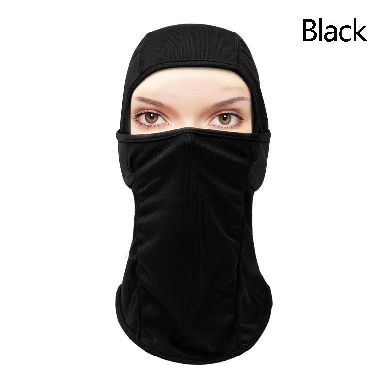 Winddicht skimasker, motormasker, nekkap, buitenmasker, vochtafvoerend, gezichtsbedekking  qp2: Zwart