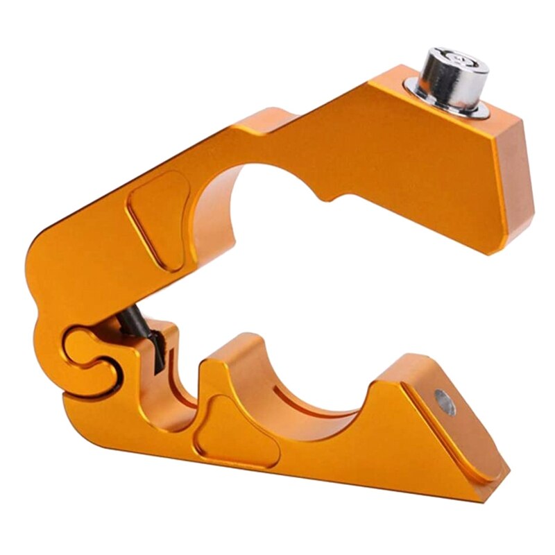 Universal Motorcycle Lock CNC Motorcycle Handle Throttle Grip Security Lock Golden with 2 Keys