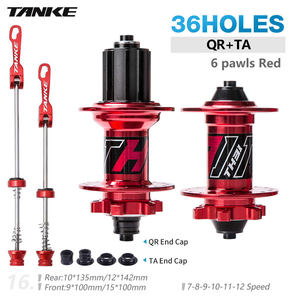 TANKE 32 hub 36 Holes MTB Bike 6 pawls 6 bearing hubs for 7 8 9 10 11 12s speed cassette frewheel aluminum alloy 142 boost 148