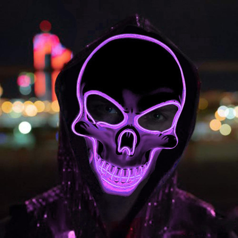 Party Halloween Masker Skelet LED Masker EL-Draad Scary Mask Light Up Cosplay Kostuum Maskerade Maskers Maskers Glow in Het Donker