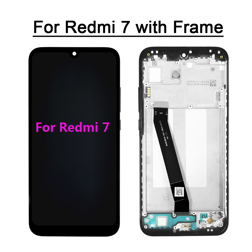 For Xiaomi Redmi 7 Redmi 7A Redmi 8 Redmi 8A LCD Display With Touch Screen Digitizer Sensor With Frame With Kits: WHITE