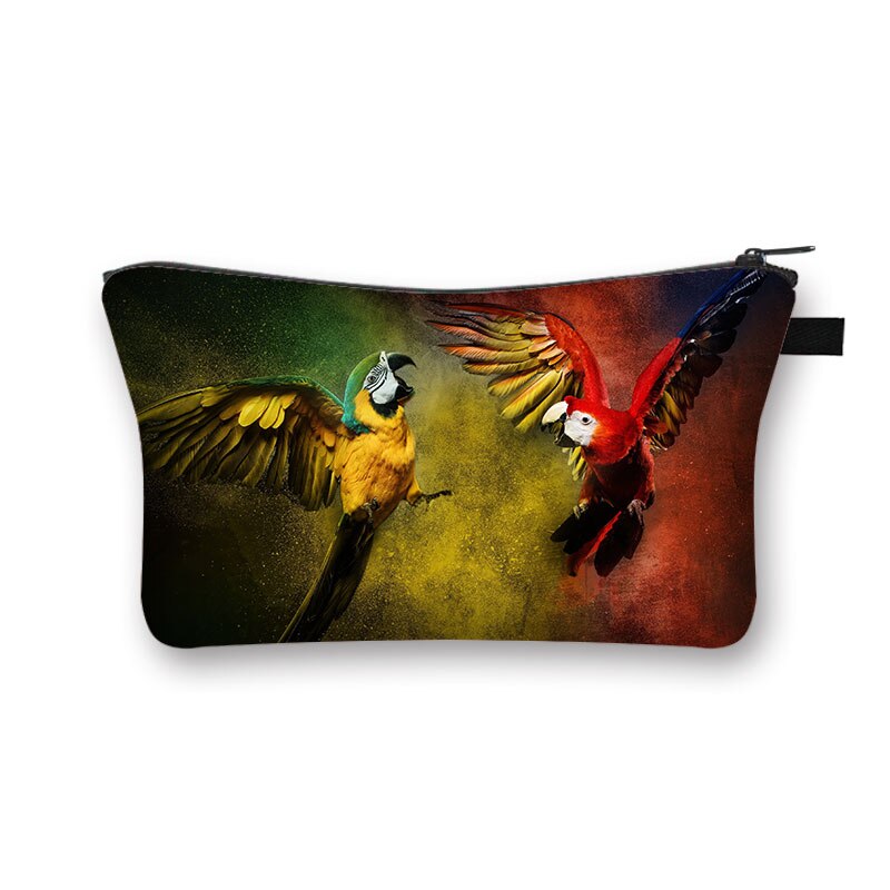 Cute Bird Parrot kosmetyczka kobiety kosmetyczka dziewczyna organizator etui kosmetyki dla kobiet Case kobiece torby podróżne ze schowkiem: shzbparrot14
