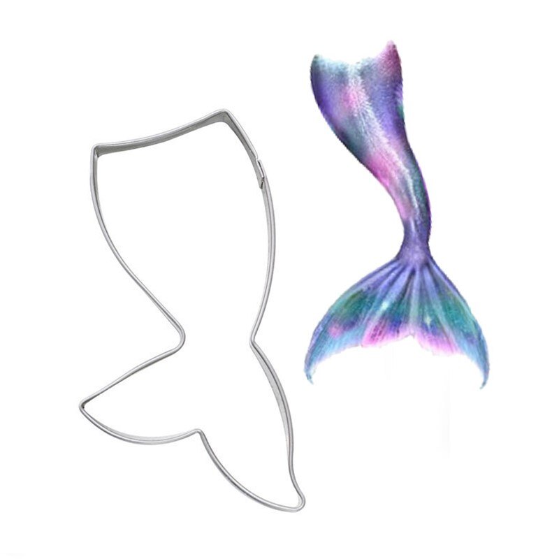Mermaid Tail Shape Stainless Steel Cookie Cake Cutters DIY Biscuit Pastry Kitchen Baking Mold Fondant Party Decor