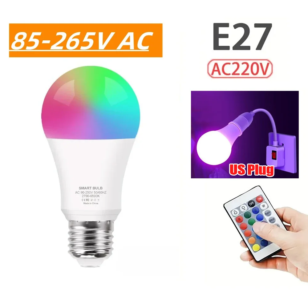 E27 led rgb strahler lampe 220v 15w intelligente fernbedienung farbe lampe bar dekoration atmosphäre licht farbwechsel licht: Rot u. grün u. Blau
