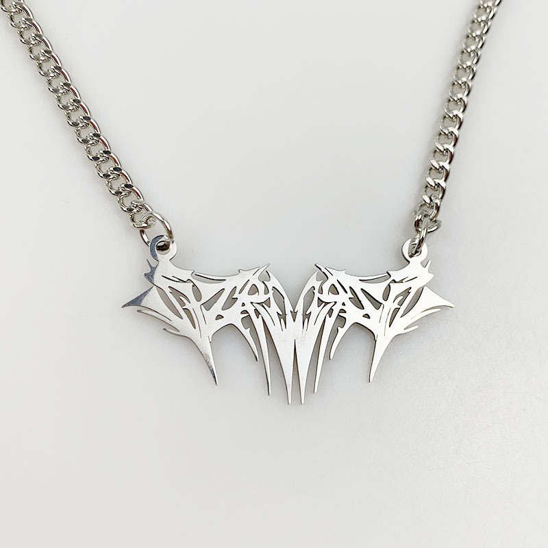 Hip hop rock silver color metal minimalist thorn pendant necklace for women unisex neck chains jewelry punk choker
