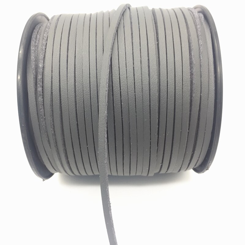 3mm 5 Yards Macrame Braided Faux Suede Cord Leather Lace DIY Handmade Beading Bracelet Jewelry Making Flat Thread String Rope: Gray