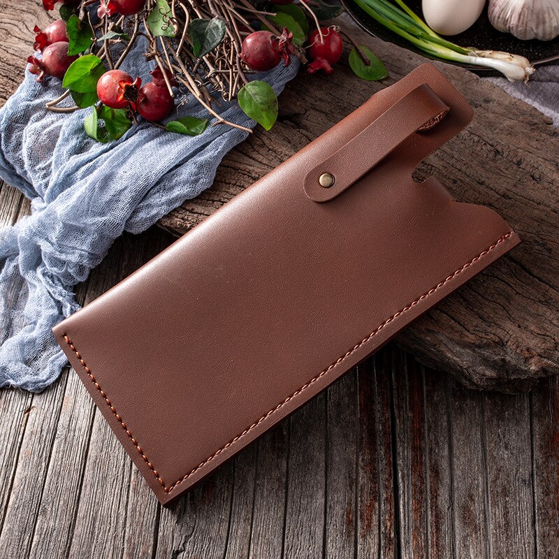 24cm Knife Sheath Chef Butcher Kitchen Tools Full Tang Handle Leather Sheath Protective Cover Case Portable Accessories Tools