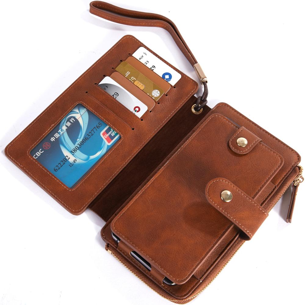 Heren lange telefoon portemonnee multifunctionele clutch portemonnee voor mannen hasp kaarthouder grote capaciteit handtas portemonnees: Lptc-koffie
