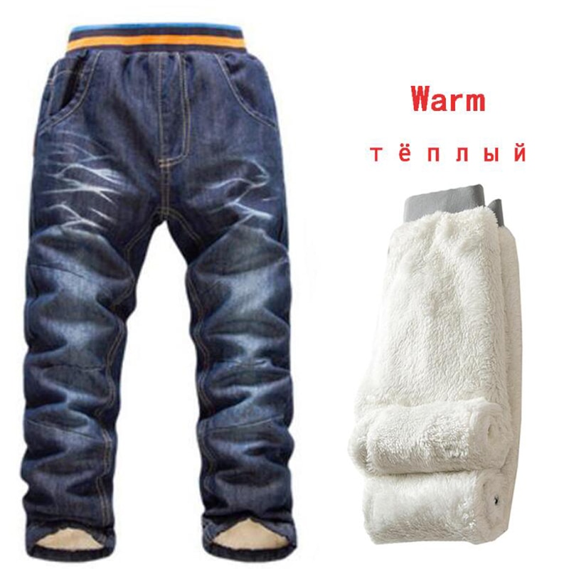 Add Wool Warm Clothes Boys Jeans Pants Children Washed Denim Jeans Boys Long Trousers Baby Boy Jeans Pants Winter Jean