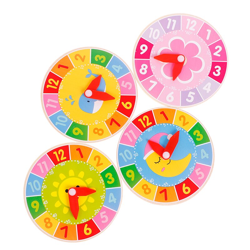 Creatieve Kinderen Houten Kleurrijke Klok Speelgoed Voor Kinderen Early Voorschoolse Leermiddelen