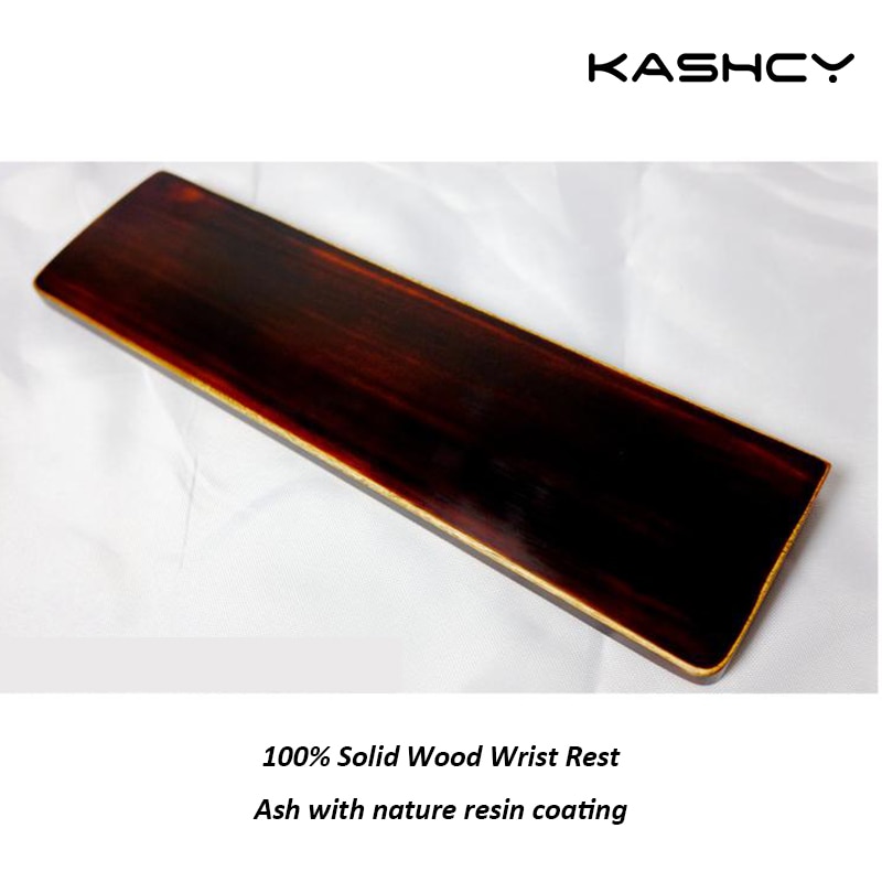 Kashcy solid ash with nature resin coating wooden palm rest for Ergonomic Gaming Mechanical Keyboard wrist rest support pad
