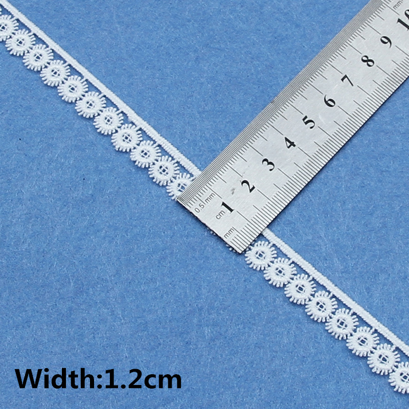 5 jardów białej bawełny haftowanej koronki wstążki tkaniny DIY szycia ręcznie robione materiały rzemieślnicze ubrania dekoracja domu: Laser jasne