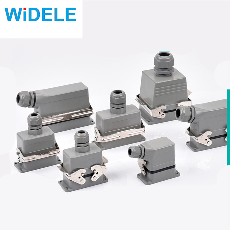 HDC-HE4 6 10 16 20 24 32 48 Core Pin 16A Rectangular Heavy Duty Connector Waterproof Aviation Plug Top And Side Line Connector