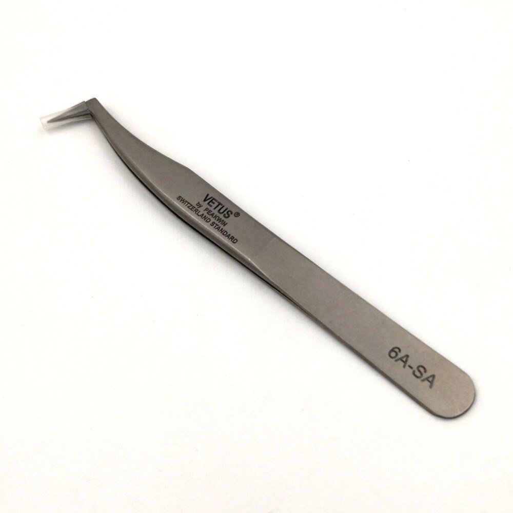 Pinzas VETUS SA, de acero inoxidable, antimagnéticas, antiácido, anticorrosión para extensiones de pestañas, herramientas de reparación de laboratorio