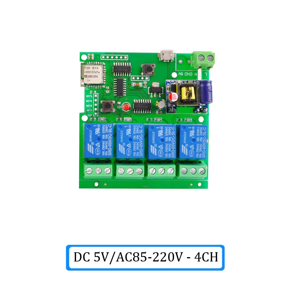 DC5V 12V 24V 32V Wifi Switch Wireless Relay Module Smart Home Automation for Access Control Systemr Inching/Self-Locking: DC 5V AC85-220V 4CH