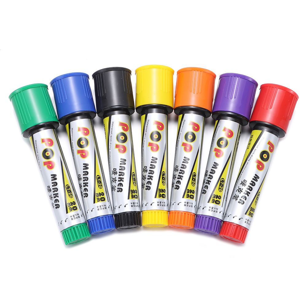 Rotulador permanente de pintura a prueba de agua POP de 20mm, marcadores de Graffiti rellenables para dibujo, póster, suministros escolares de oficina