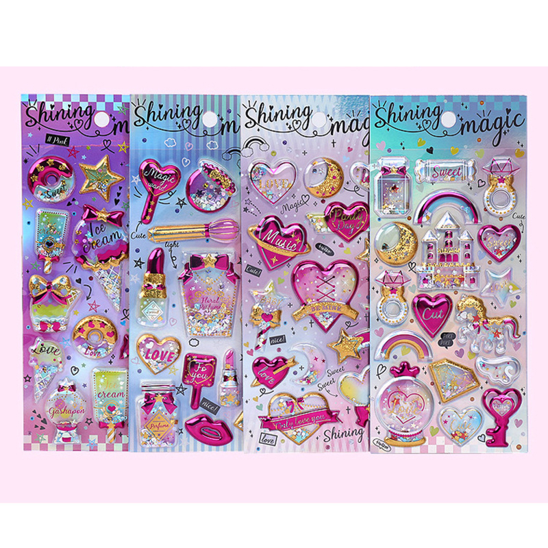 Kimalle paljetteja tarroja hauska pirtelö uudelleenkäytettävä 3d turvonnut kupla tee itse tarroja scrapbooking klassinen lelu lasten lasten syntymäpäivä