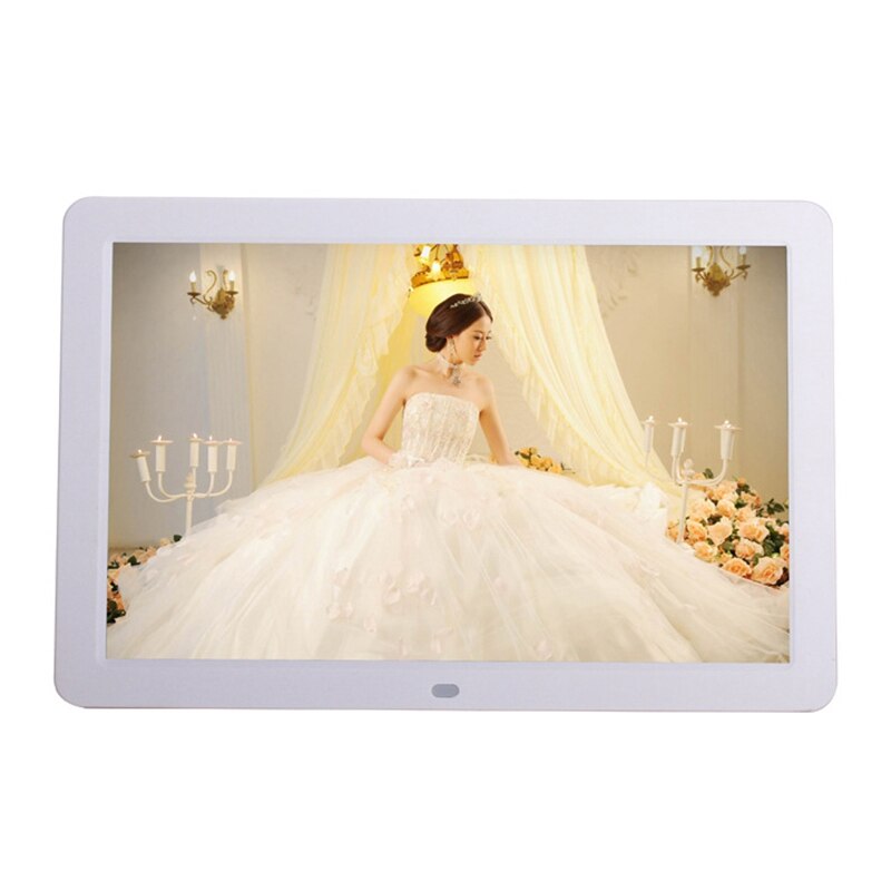 Digital Picture Frame 12 Inch HD 1280X800 Music Video Player Clock: White