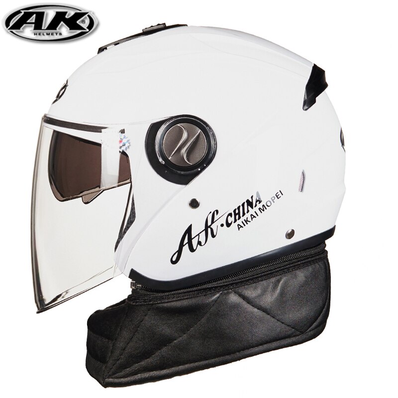 AK vier jahreszeiten elektrische auto halb-abgedeckt helme männer &amp; frauen doppel objektiv herbst winter motorrad helm: 6 / M