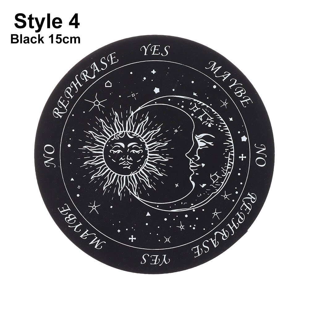 1Pc Slice Houten Slinger Board Met Sterren Zon Maan Voor Waarzeggerij Bericht Carven Decoratie Wall Art Home Decoration: Style 4-Black 15cm