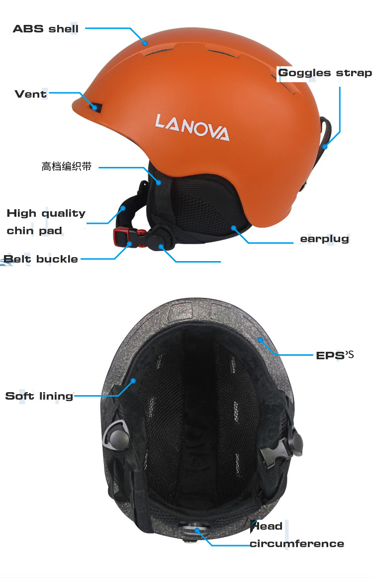Winter Ski Helm Adult &amp; Kids Ultralight Skateboard Wandelen Helm Zachte Zweet Warm Snowboard Helm Ademend Schaatsen Fietshelm