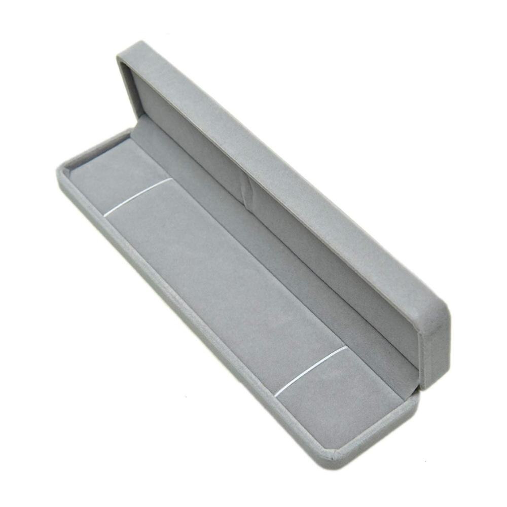 Deluxe Elegante Lange Kette Halskette Fall Display Armband Halter Halskette Halter Schmuck Lagerung Organizer Verpackung Box: Gray