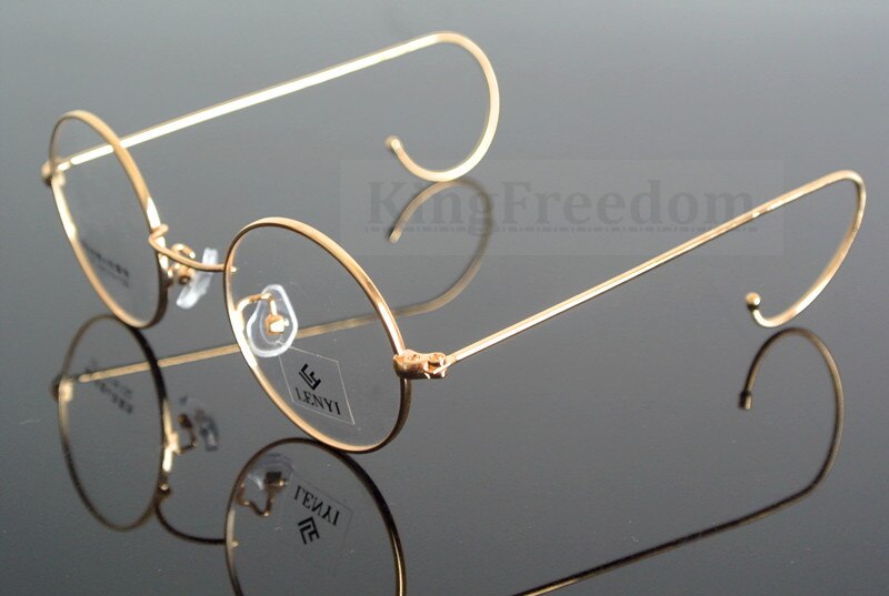 42mm Small Size Vintage Round Antique Wire Rim Metal Eyeglass Frames Gold Gunmetal Full Rim 