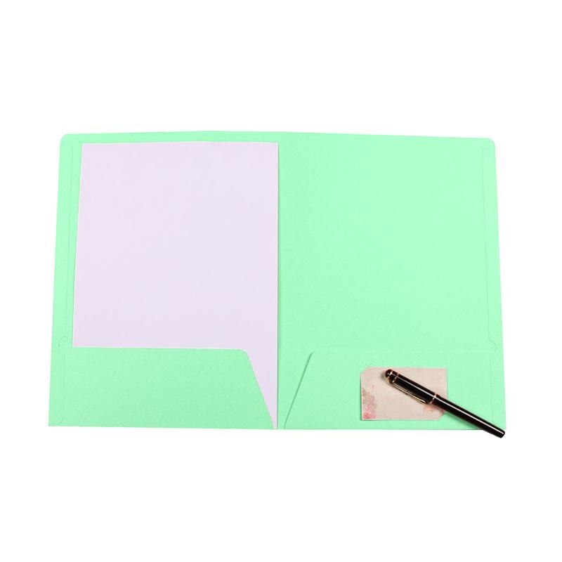 5pcs A4 Folder Colorful Paper File Folder Multifunctional 2 Pockets Document Holder Filing Product Report Folder Office Supplies