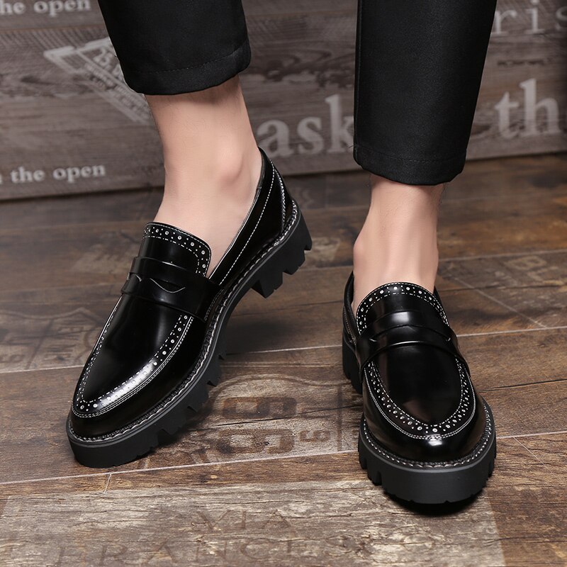 men casual Shoes Brand Leather Casual club party Shoes Men outdoor Loafers Moccasins Italian Shoes for Men Flats