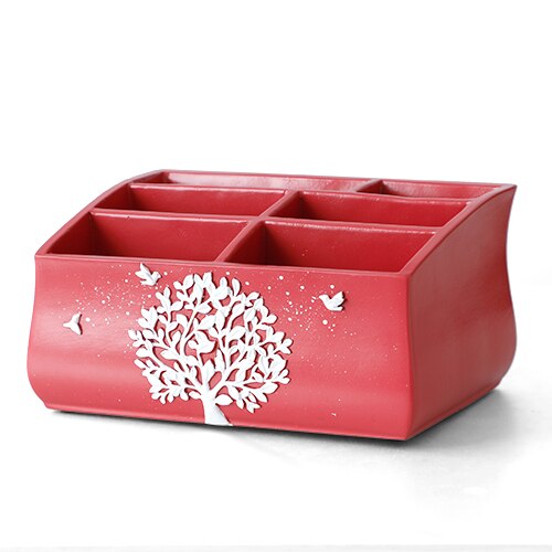 Domu biura na biurko wielu funkcjonalne przechowywanie pudełko monitor pilotem stoisko Organizer na biurko stół biurowy akcesoria organizacja domu robić przechowywania: 6 Cells czerwony