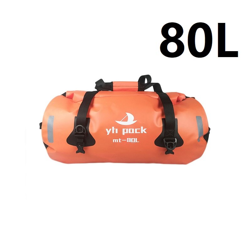 Wodoodporna duża pojemność przechowywania torba motocykl jazda na rowerze torba turystyczna dla Rafting kajak żeglarstwo Trekking pływanie torba podróżna: Model 1 Orange 80L