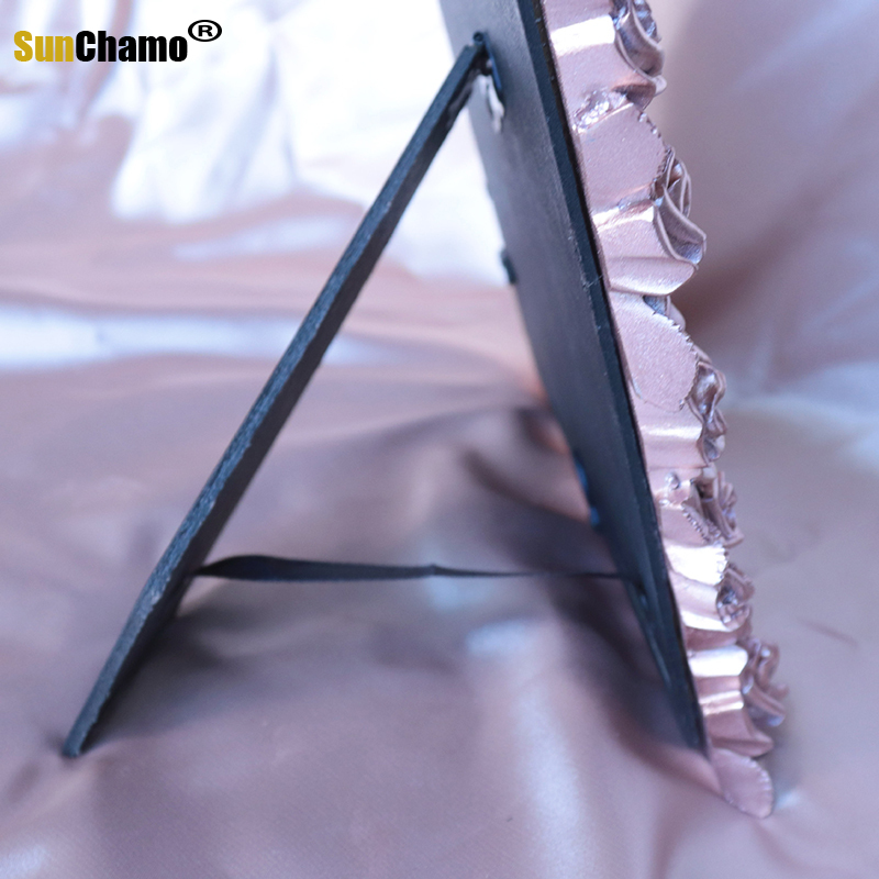 Amerikaanse 6 &quot;7 Inch Bloem Foto Rose Goud Vorm Creatieve Licht Luxe Set Up Idyllische Dame Hars Foto Poto frame Thuis Decor