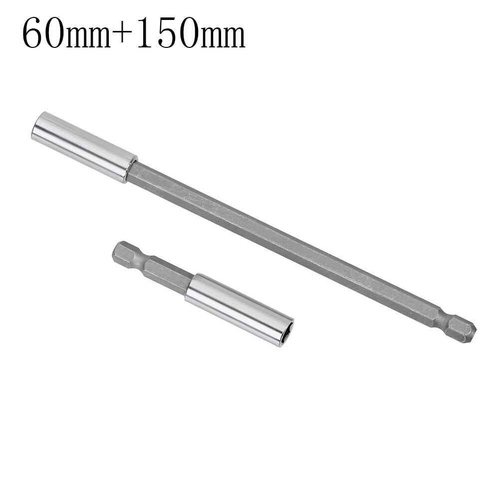 DIYWORK – barres hexagonales pour tournevis, porte-embout magnétique, adaptateur à manchon de 1/4 ", Extension en acier à haute teneur en carbone, tournevis 60/150mm: 60mm and 150mm