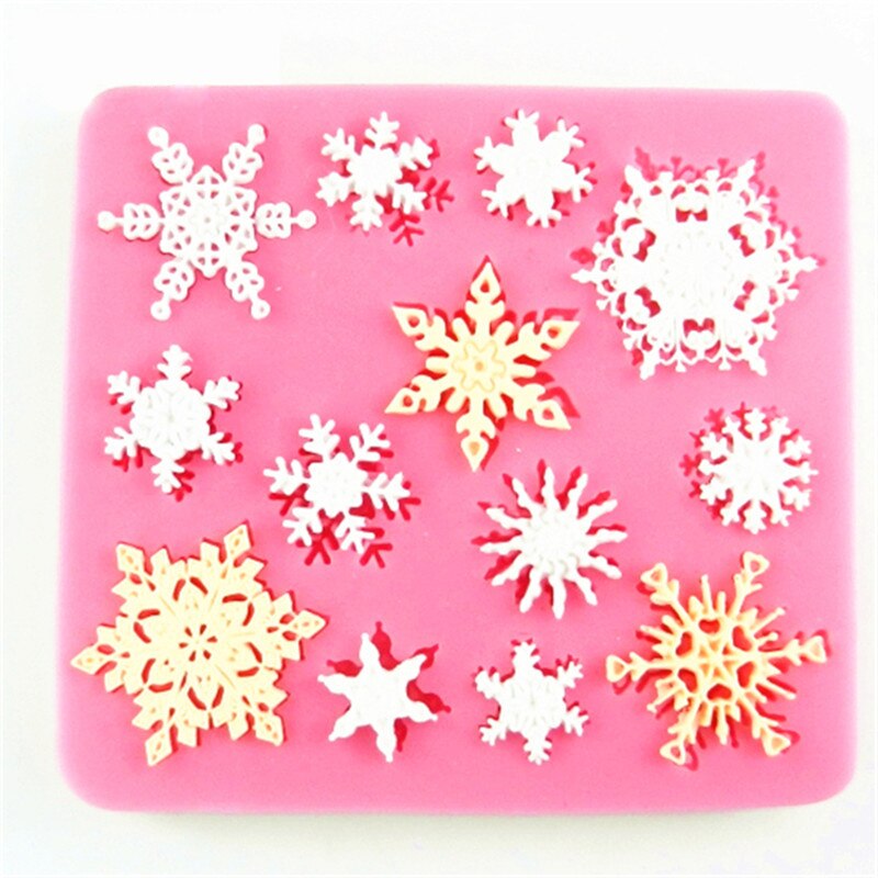 Siliconen Mal 3D Snowflake Cakevorm Cookie Cutters Cake Decorating Gereedschap DIY Fondant Mallen voor Zoetwaren Accessoires
