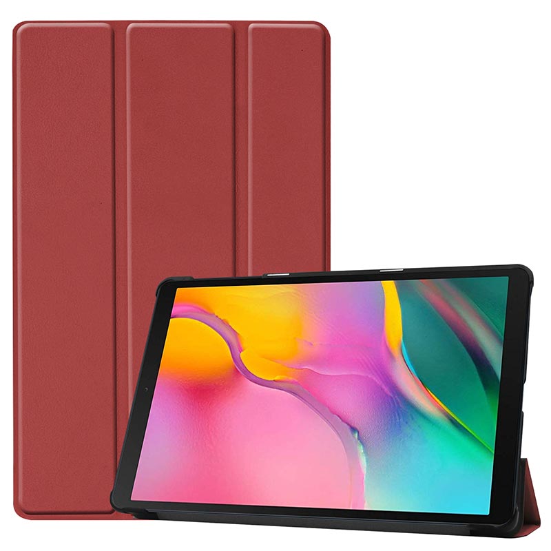 For Samsung Galaxy Tab A 10.1 inch Case Ultra Slim Leather Magnetic Stand Cover For Samsung Tab SM-T510 SM-T515 Funda Capa: Red wine