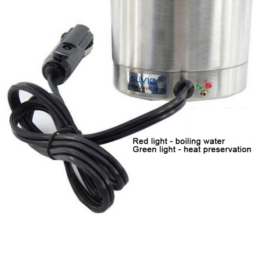 Taza calefactora eléctrica de acero inoxidable para coche, termo eléctrico de 750ML, 12V/24V, calentador de agua para hervidor de Taza de Viaje