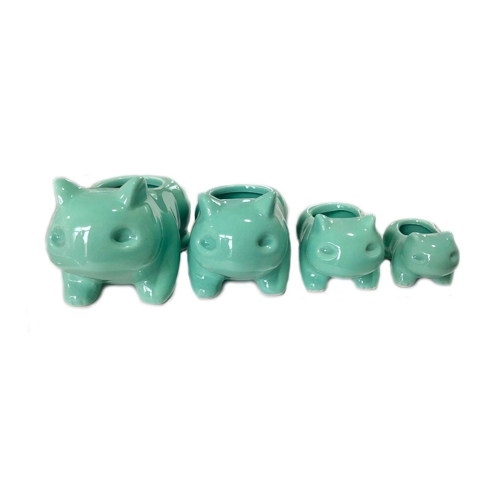 Kawaii Ceramic Flowerpot Succulent Planter Cute Green Plants Flower Pot with Hole For