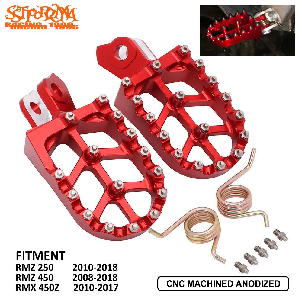 Pedais footrest para motocross, peças de pedais para suzuki rmz250 2010-2019 rmz450 2008-2019 rmz 250 450 off-apoio de pé para motocicleta de estrada