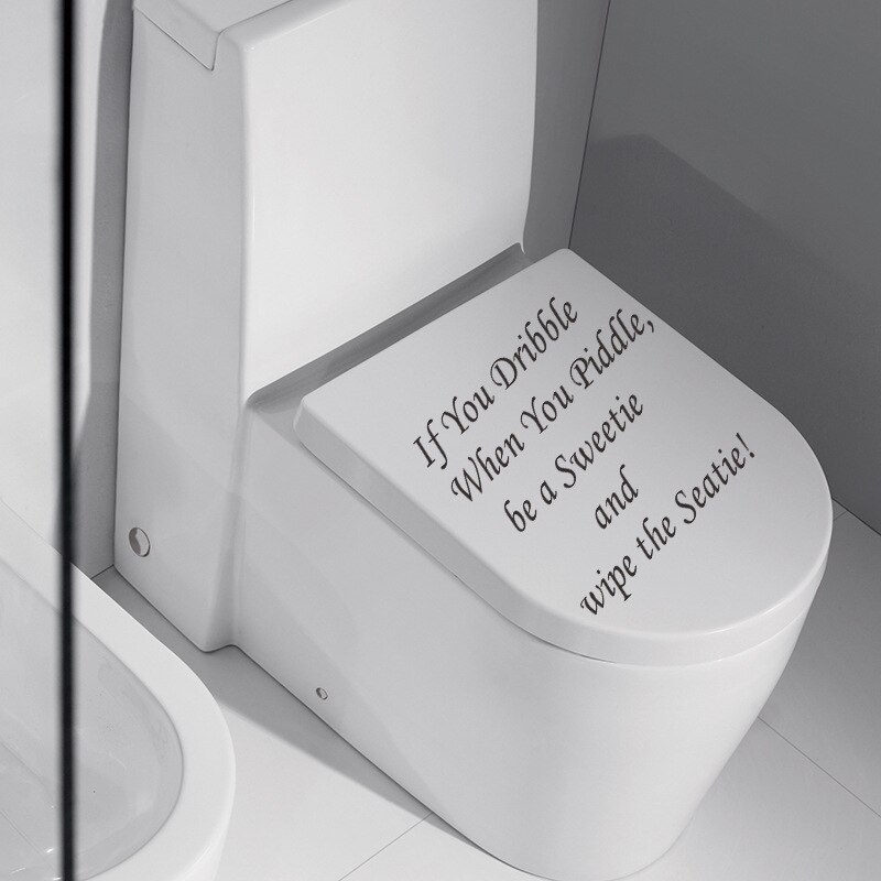 Tegn, hvis du dribler toilet badeværelse wallsticker mærkater boligdekoration tilbehør aftagelig wall decor stickers vægmaleri